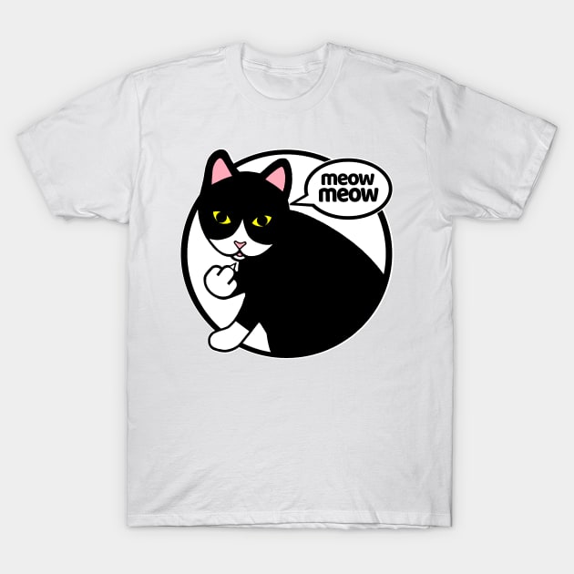 Cat flipping people off Middle Finger TShirt TeePublic